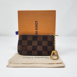 Authentic Louis Vuitton Key Pouch Damier Ebene